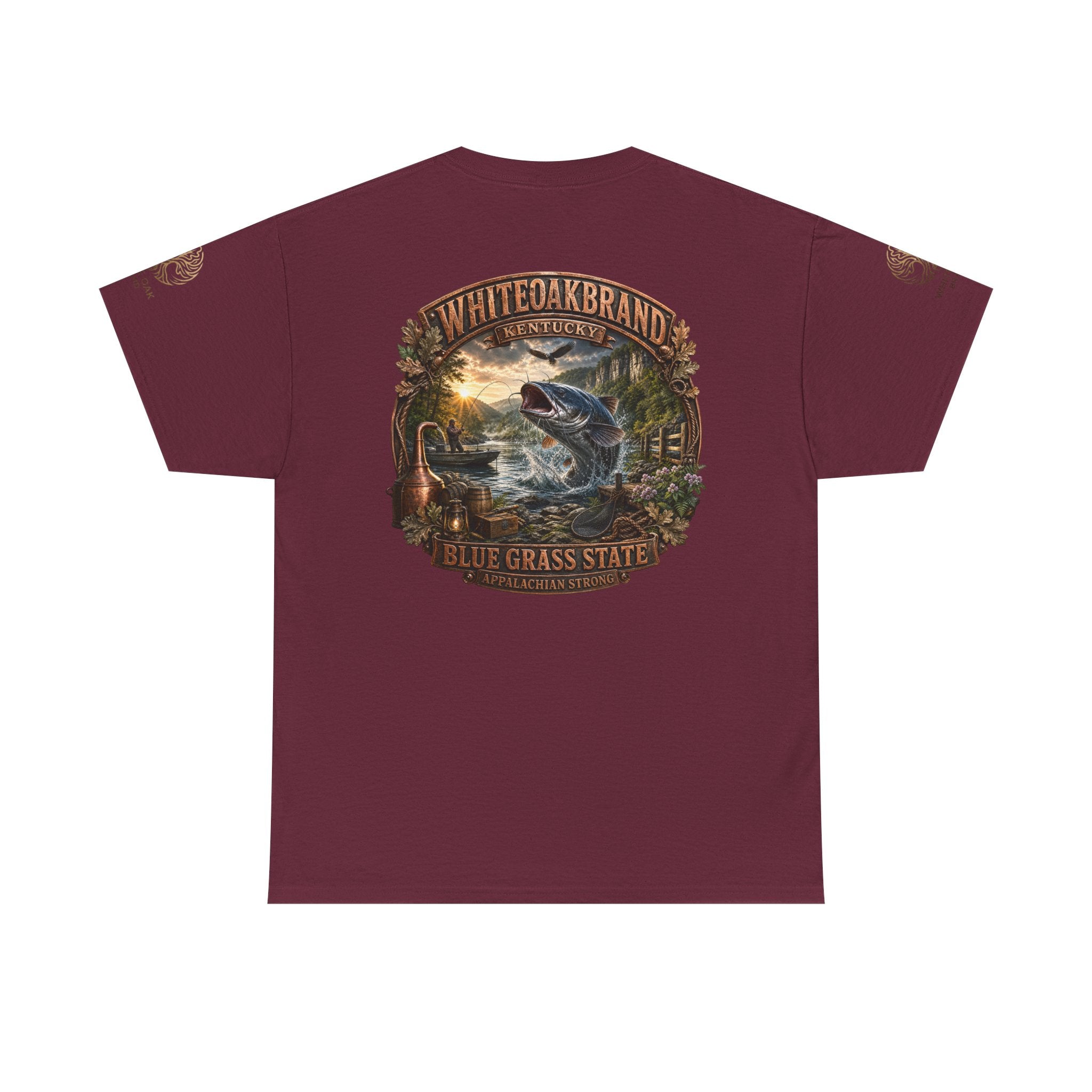 Fishing Graphic Tee — "White Oak Brand" Bluegrass State Catfish Shirt