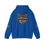 White Oak Brand Hoodie – Nature Logo Pullover with Scenic Back Emblem