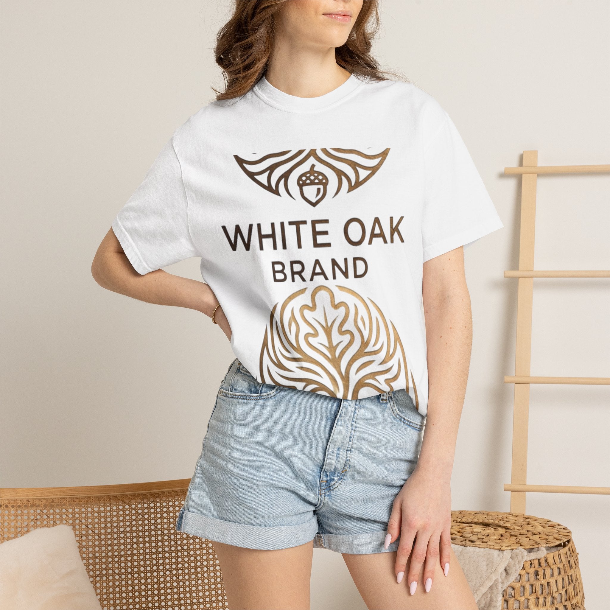 White Oak Brand Repeat Logo T-Shirt — Vintage Tree Skull Graphic Tee