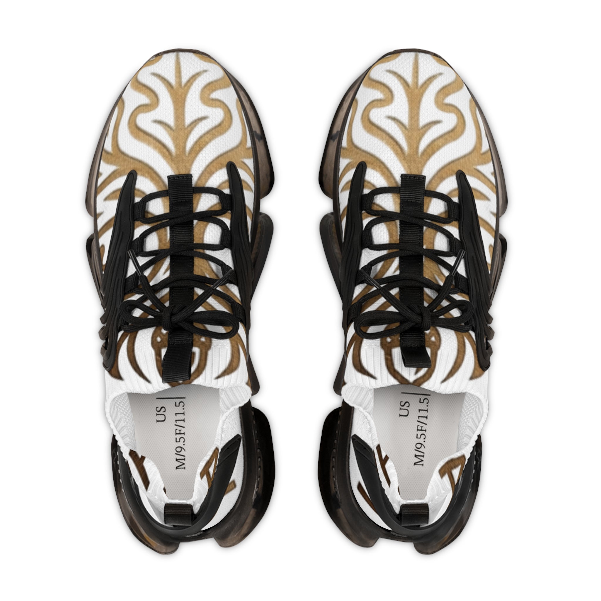 Men's Mesh Sneakers — Cream Zebra Print Athletic Shoes