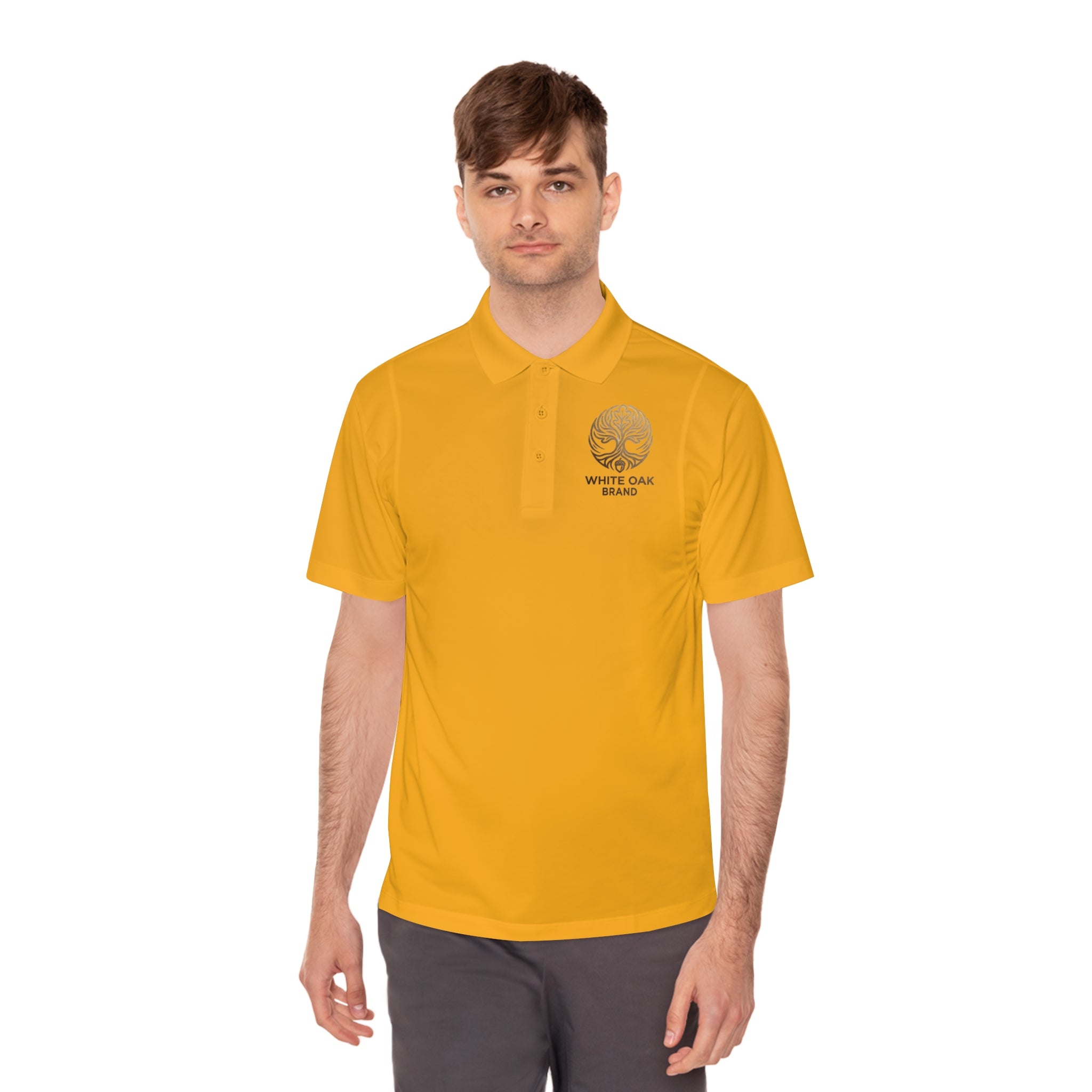 White Oak Brand Men's Polo Shirt — Embroidered Tree Logo