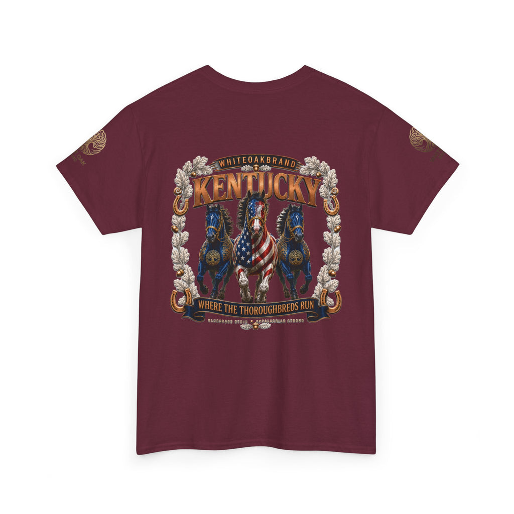Kentucky Horse Team Graphic Tee — White Oak Bourbon Vintage-Style T-Shirt