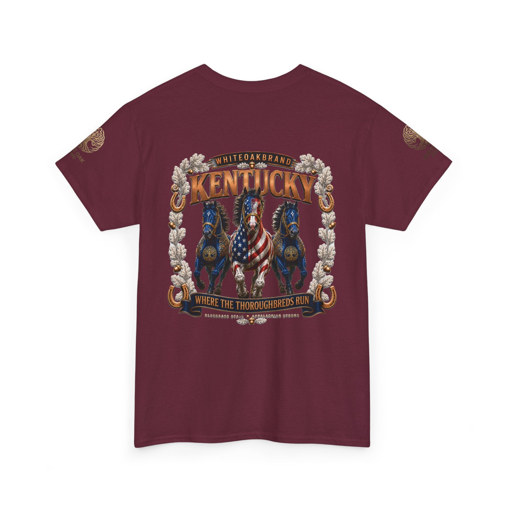 Kentucky Horse Team Graphic Tee — White Oak Bourbon Vintage-Style T-Shirt