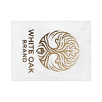 White Oak Brand Velveteen Microfiber Blanket — Luxe Oak Tree Logo Throw