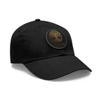 White Oak Leather Patch Dad Hat — Embossed Tree Logo Cap
