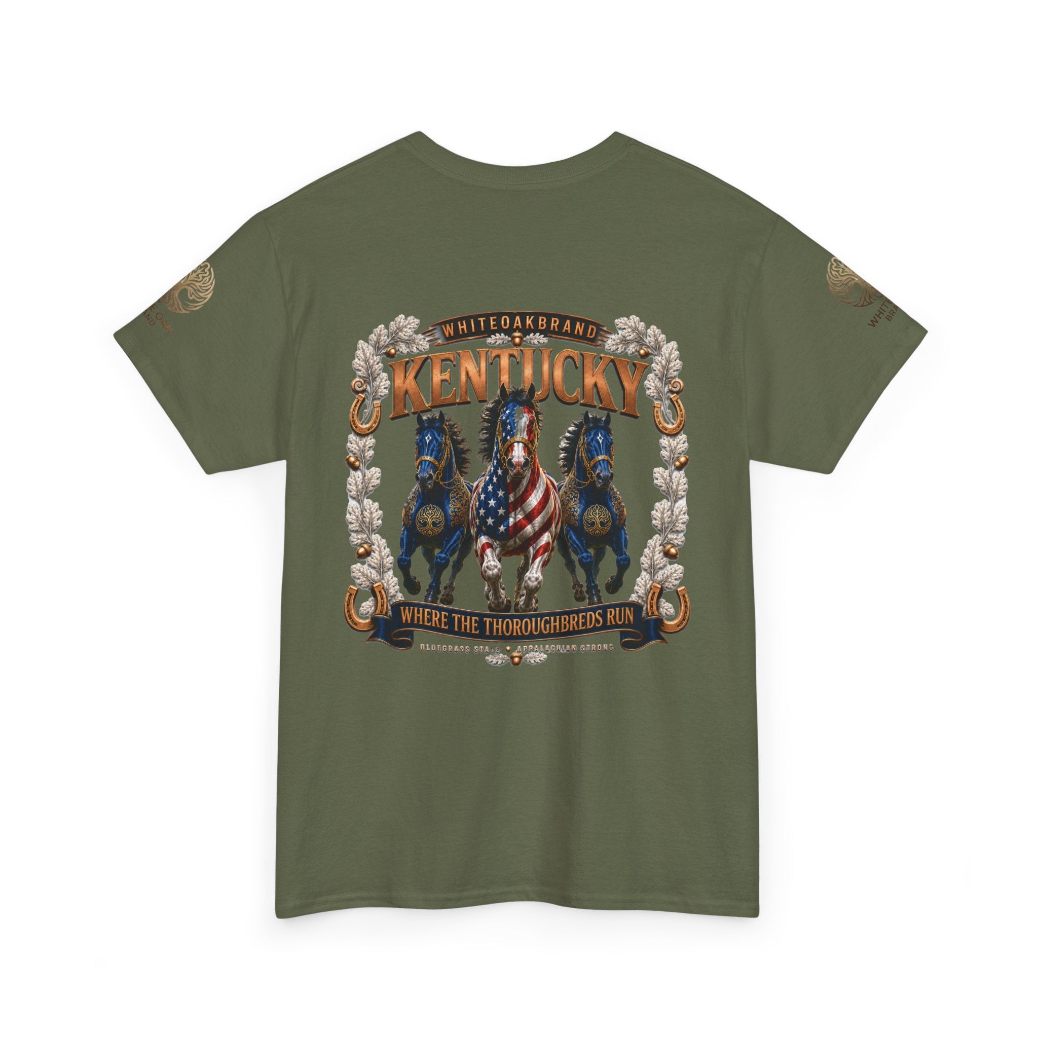 Kentucky Horse Team Graphic Tee — White Oak Bourbon Vintage-Style T-Shirt