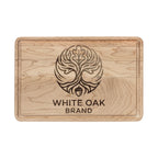 Engraved Wooden Cutting Board — Personalized White Oak Brand Logo