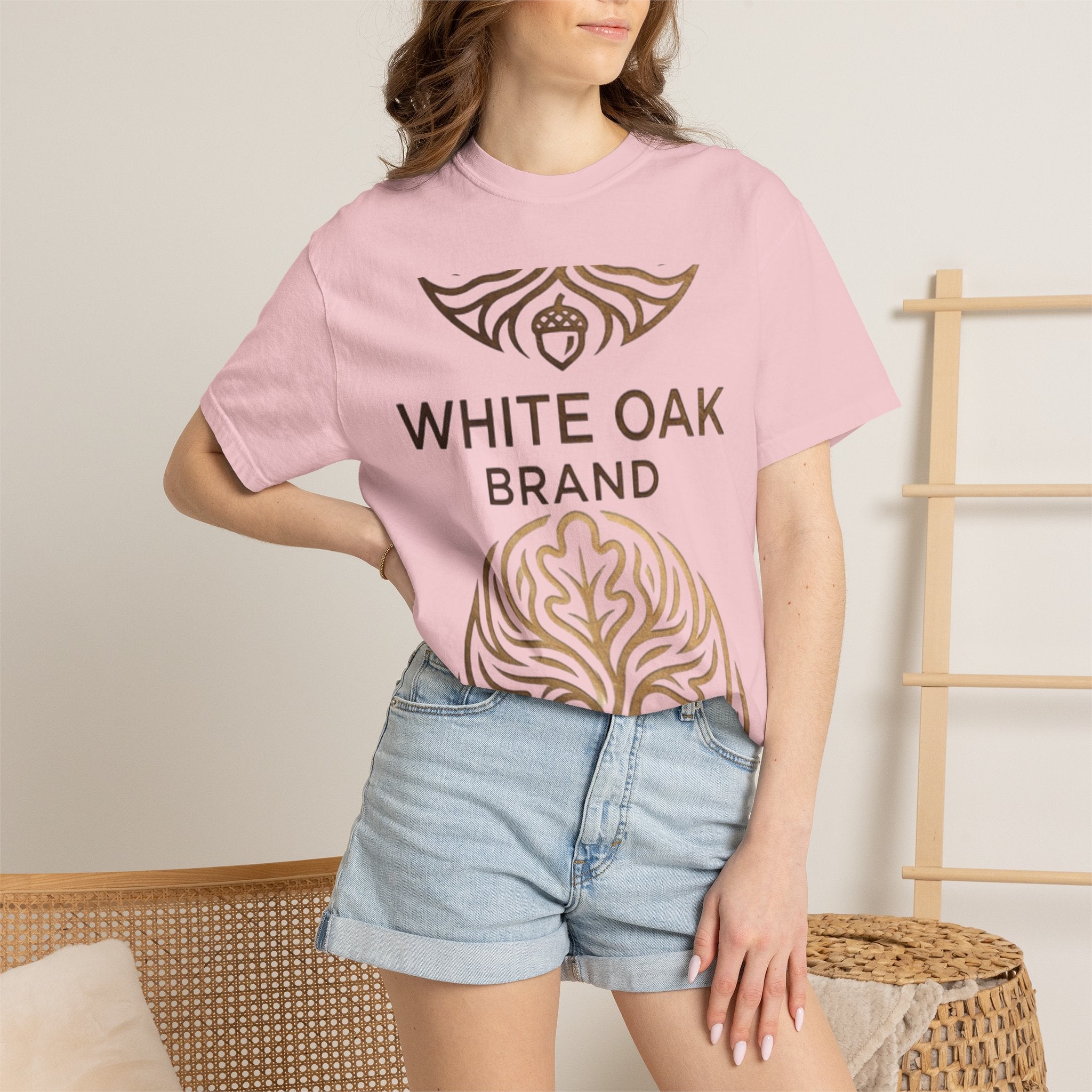 White Oak Brand Repeat Logo T-Shirt — Vintage Tree Skull Graphic Tee