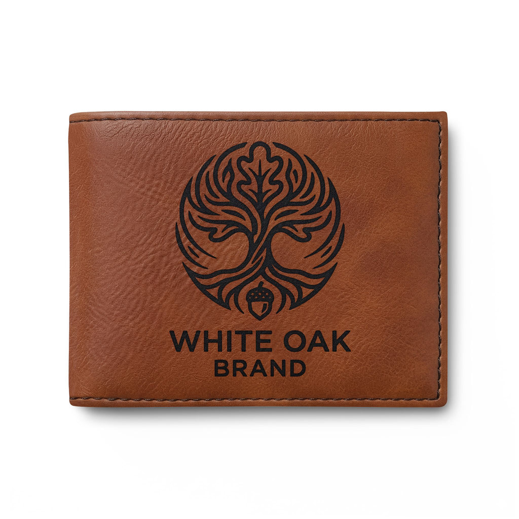 Leather Bi-Fold Wallet — White Oak Brand Tree Logo