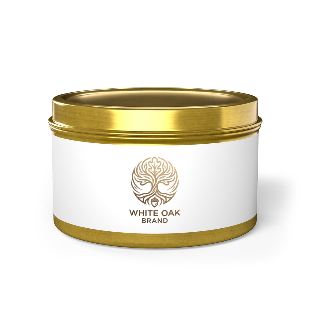 White Oak Tin Candle — Woodsy Aromatic Soy Candle in Travel Tin