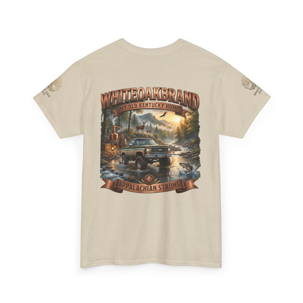 T-Shirt — White Oak Brand Appalachian Strength Graphic Tee (Truck, Mountains & River)