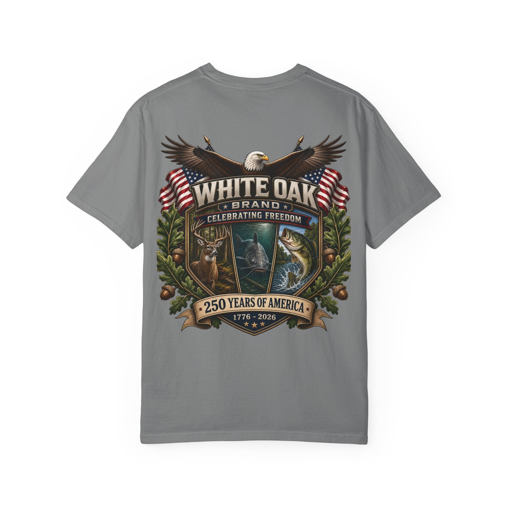 White Oak Brand Patriotic Eagle T-Shirt — "Celebrating Freedom" 250 Years of America Tee