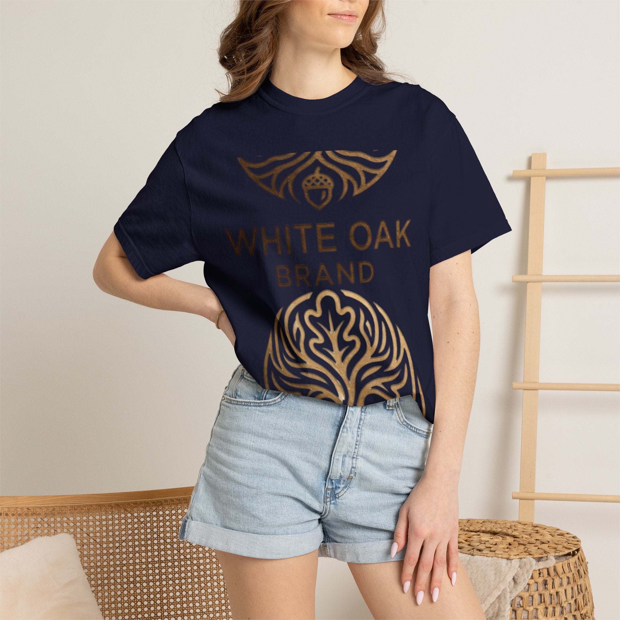 White Oak Brand Repeat Logo T-Shirt — Vintage Tree Skull Graphic Tee