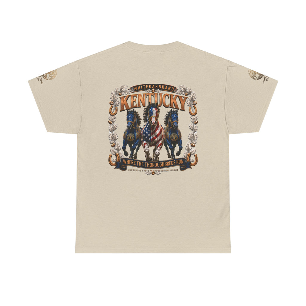 Kentucky Horse Team Graphic Tee — White Oak Bourbon Vintage-Style T-Shirt