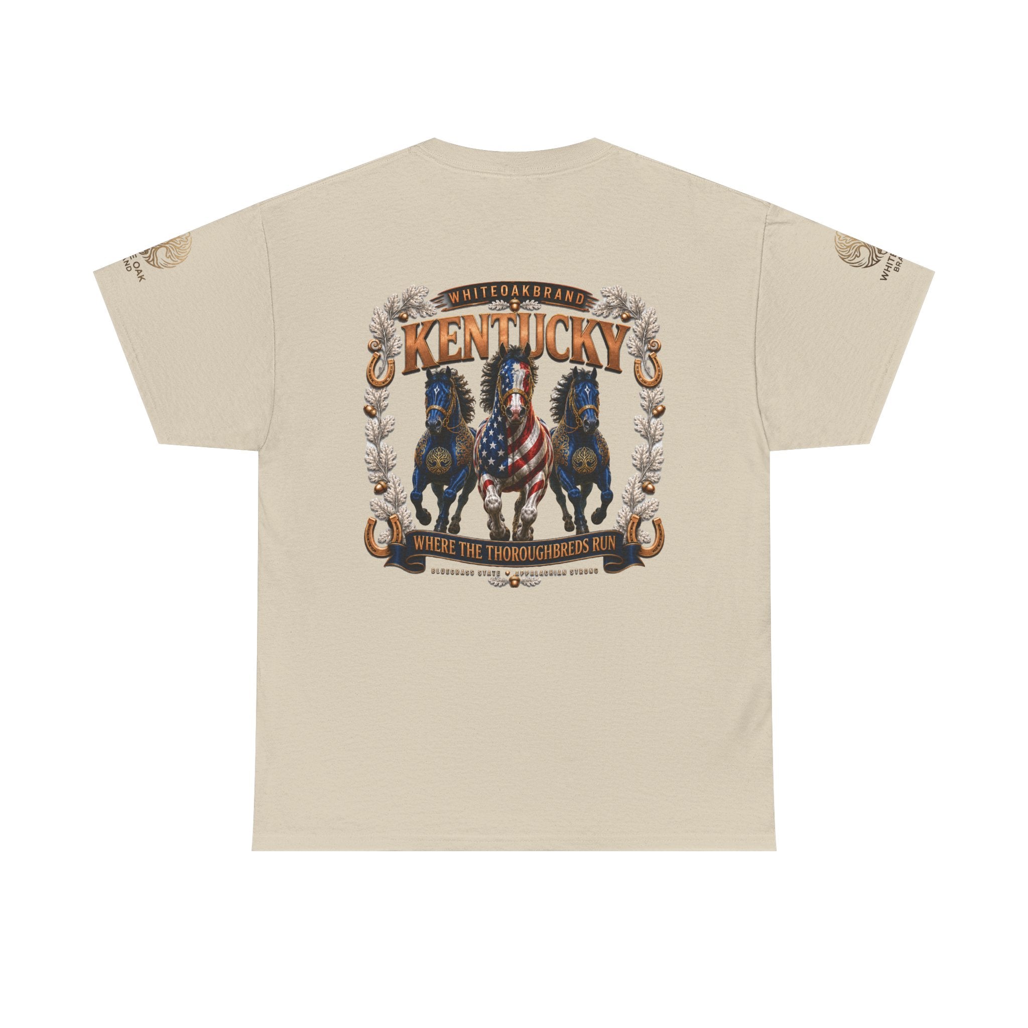 Kentucky Horse Team Graphic Tee — White Oak Bourbon Vintage-Style T-Shirt