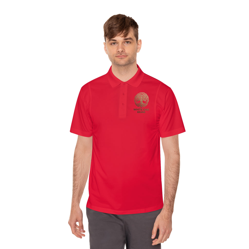 White Oak Brand Men's Polo — Embroidered Tree Logo Performance Shirt