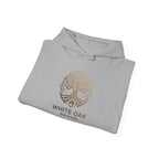 White Oak Brand Hoodie — Sunflowers, Fox & Rustic Nature Graphic