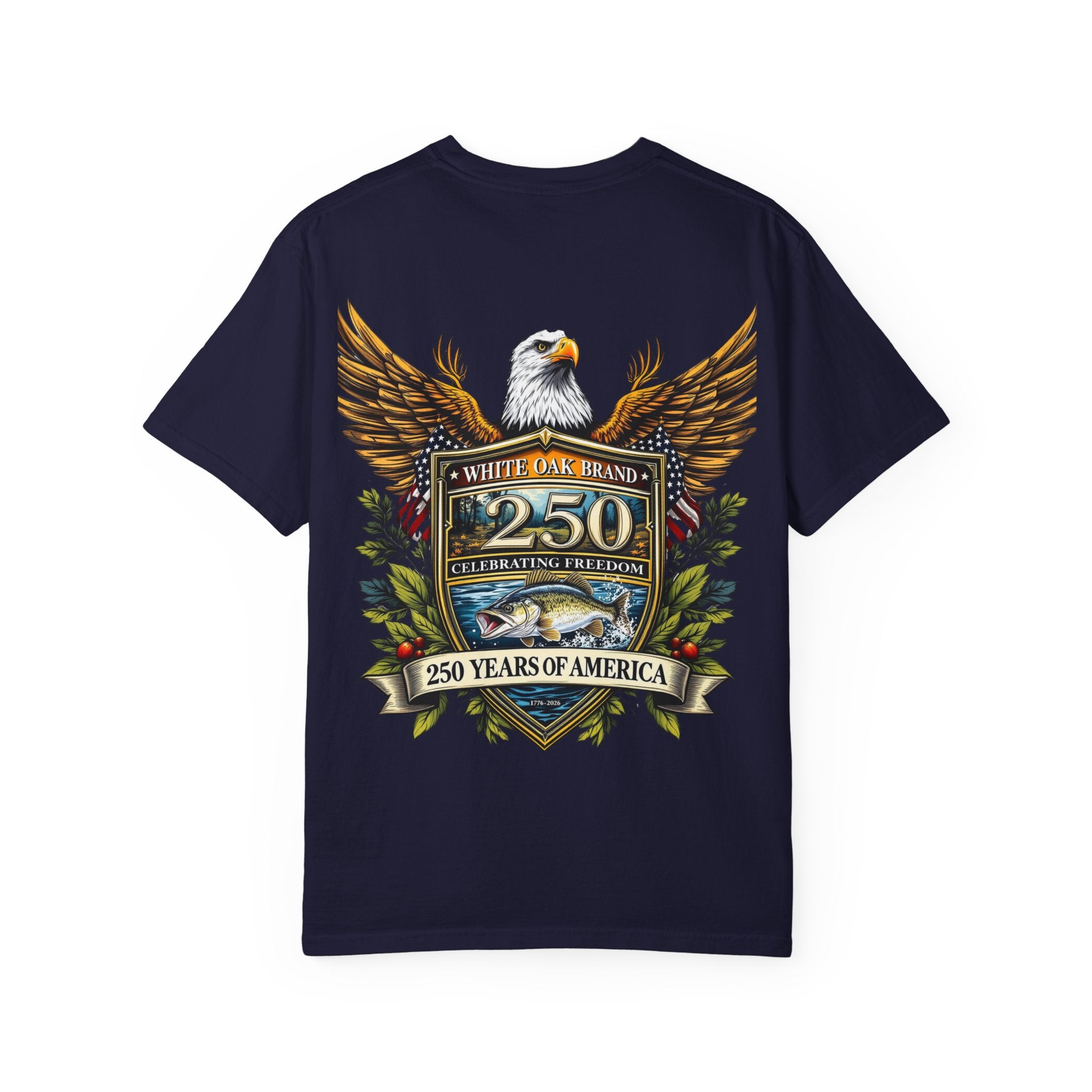 White Oak Brand Logo T-Shirt — Repeated Tree Emblem Tee