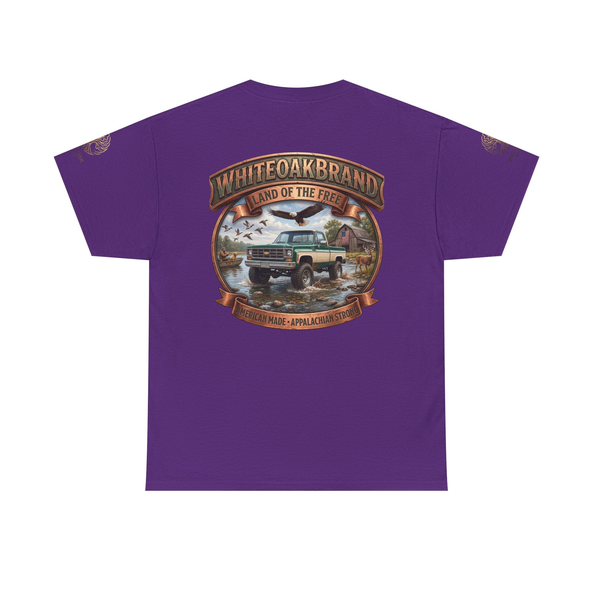 Vintage Truck Graphic Tee – WhiteOakBrand “Land of the Free” Cotton T-Shirt