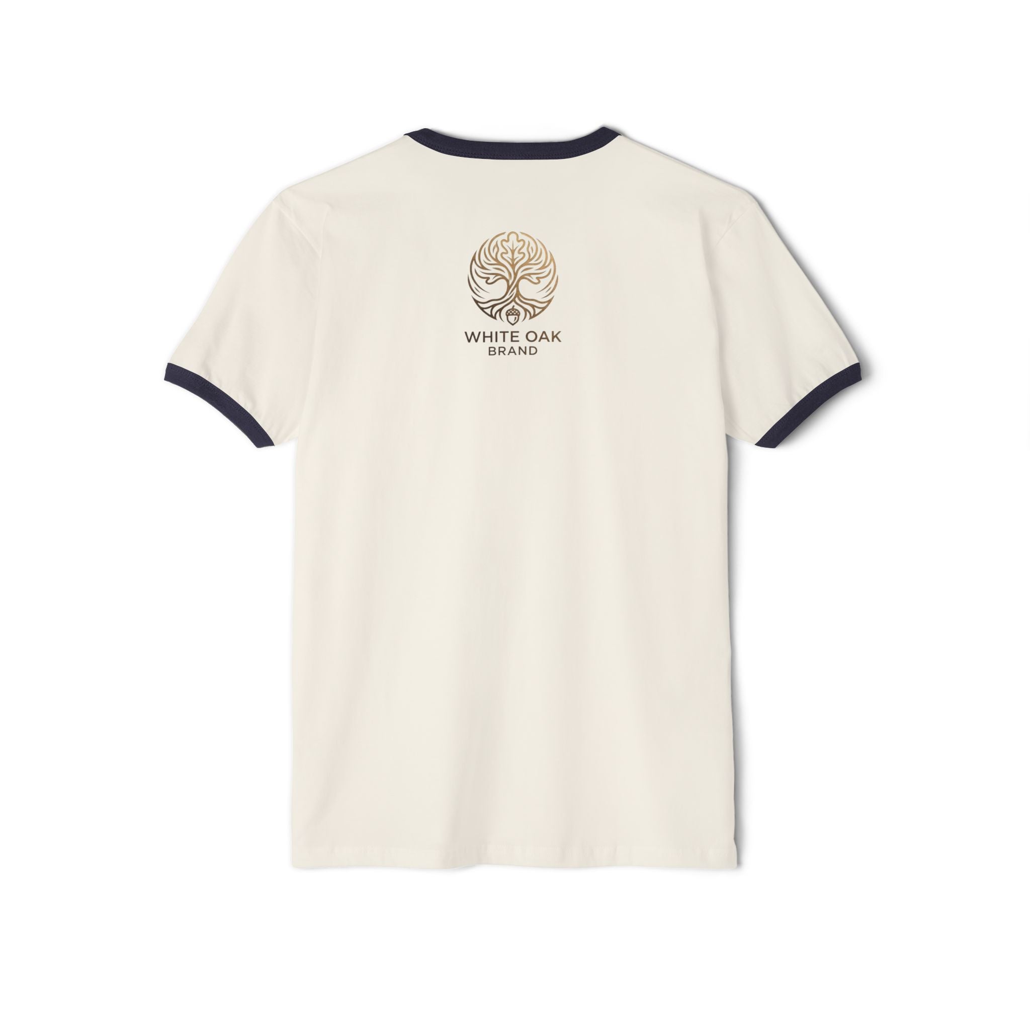 Vintage White Oak Brand Ringer Tee — Woodland Scenic Logo T‑Shirt