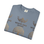 White Oak Brand Logo T-Shirt — Repeated Tree Emblem Tee
