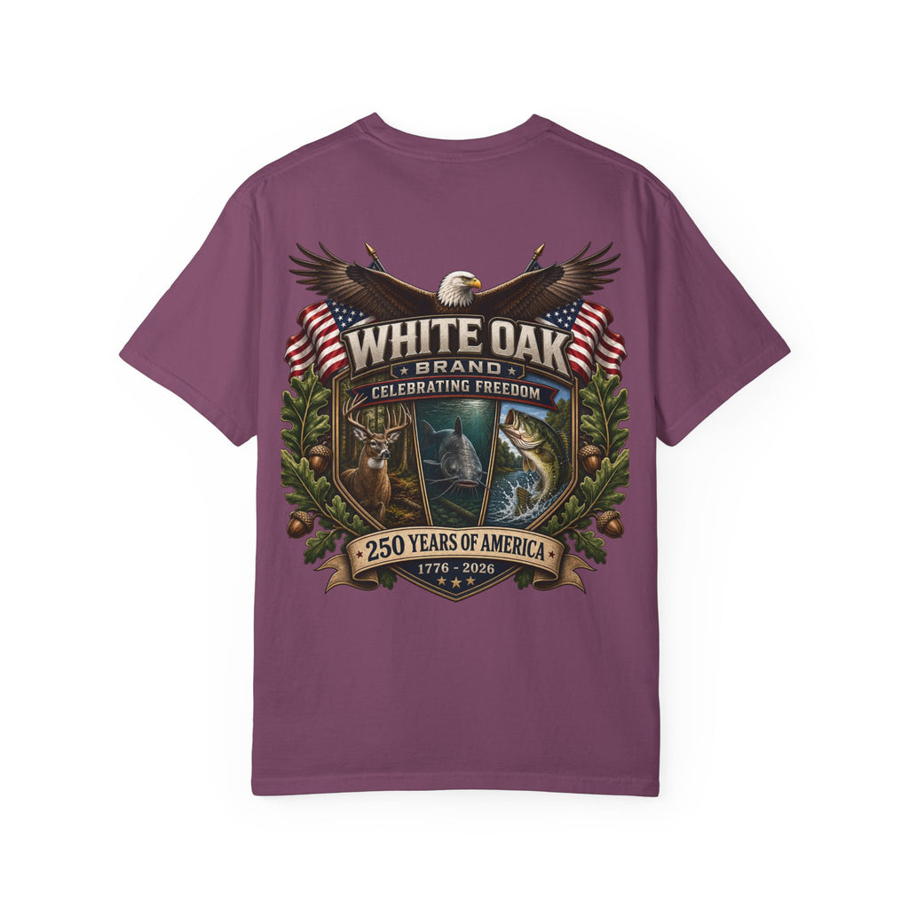 White Oak Brand Patriotic Eagle T-Shirt — "Celebrating Freedom" 250 Years of America Tee