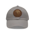 White Oak Leather Patch Dad Hat — Embossed Tree Logo Cap