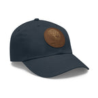 White Oak Leather Patch Dad Hat — Embossed Tree Logo Cap