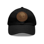 White Oak Leather Patch Dad Hat — Embossed Tree Logo Cap