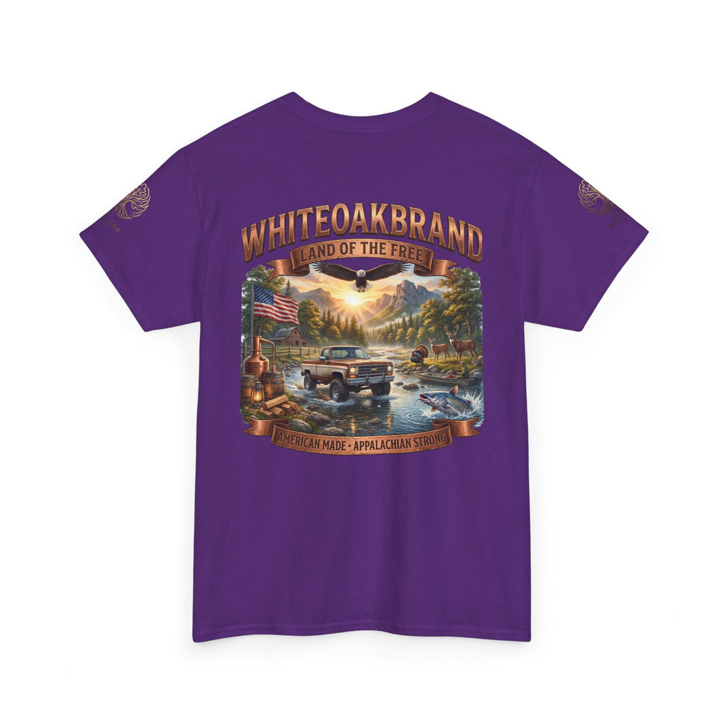 White Oak Brand 'Land of the Free' Graphic Tee — Patriotic Outdoorsman T-Shirt