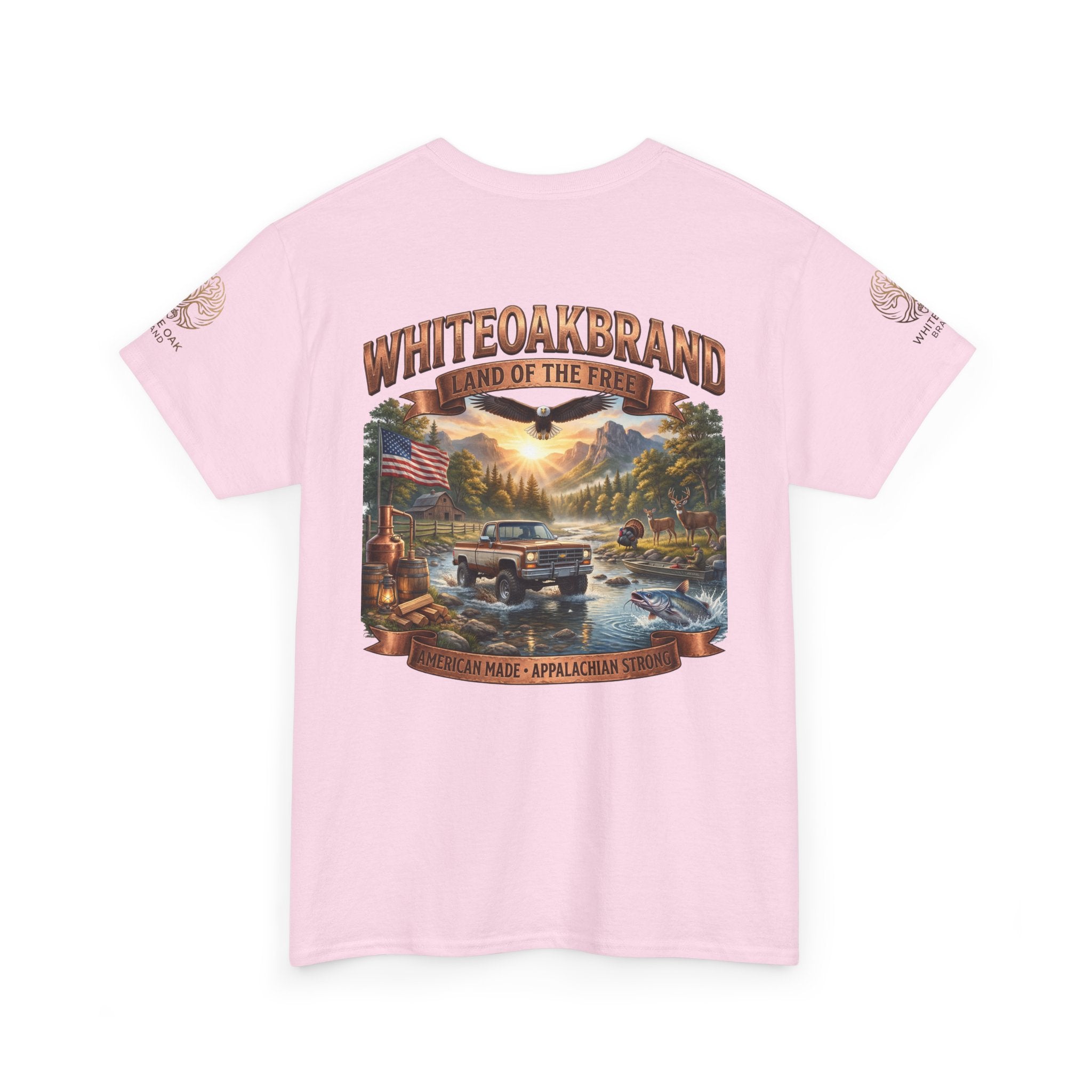 White Oak Brand 'Land of the Free' Graphic Tee — Patriotic Outdoorsman T-Shirt