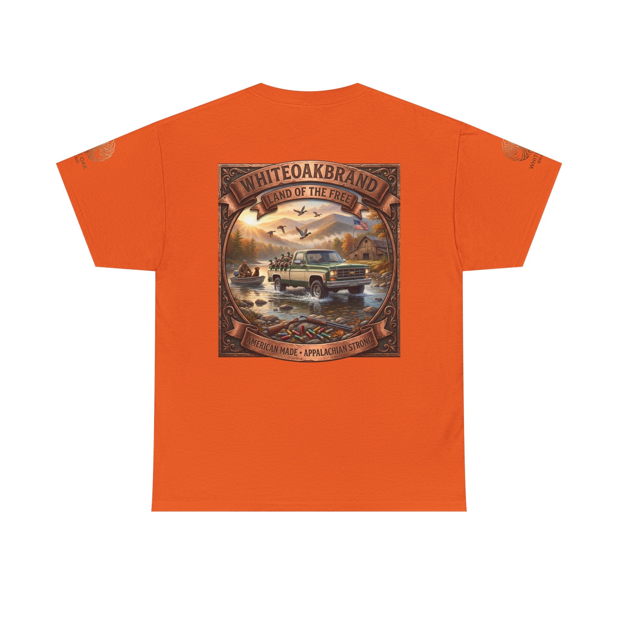 Vintage Outdoors Truck T‑Shirt — "White Oak Brand: Land of the Free" Graphic Tee