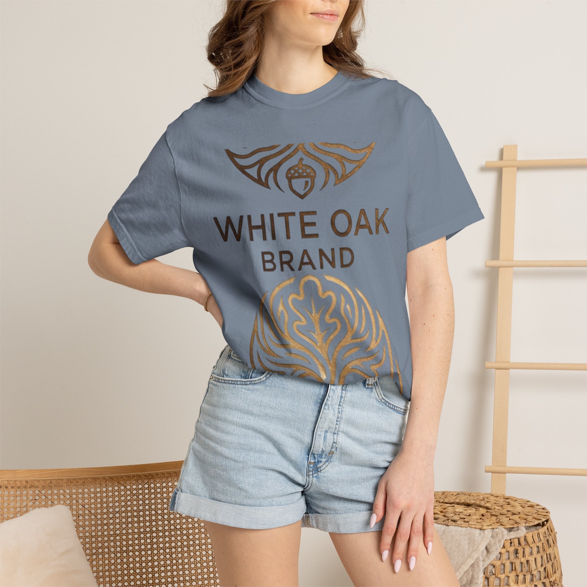 White Oak Brand Repeat Logo T-Shirt — Vintage Tree Skull Graphic Tee