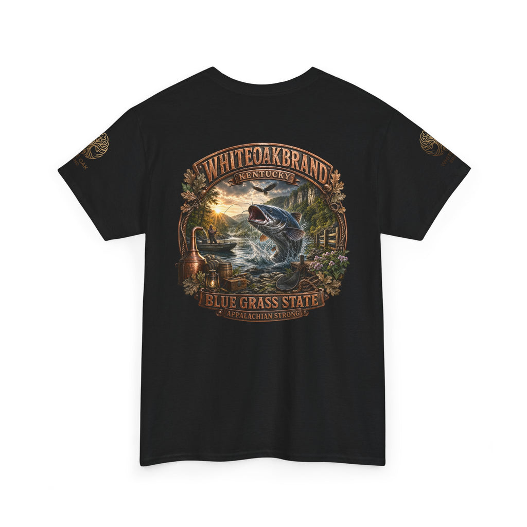 Fishing Graphic Tee — "White Oak Brand" Bluegrass State Catfish Shirt