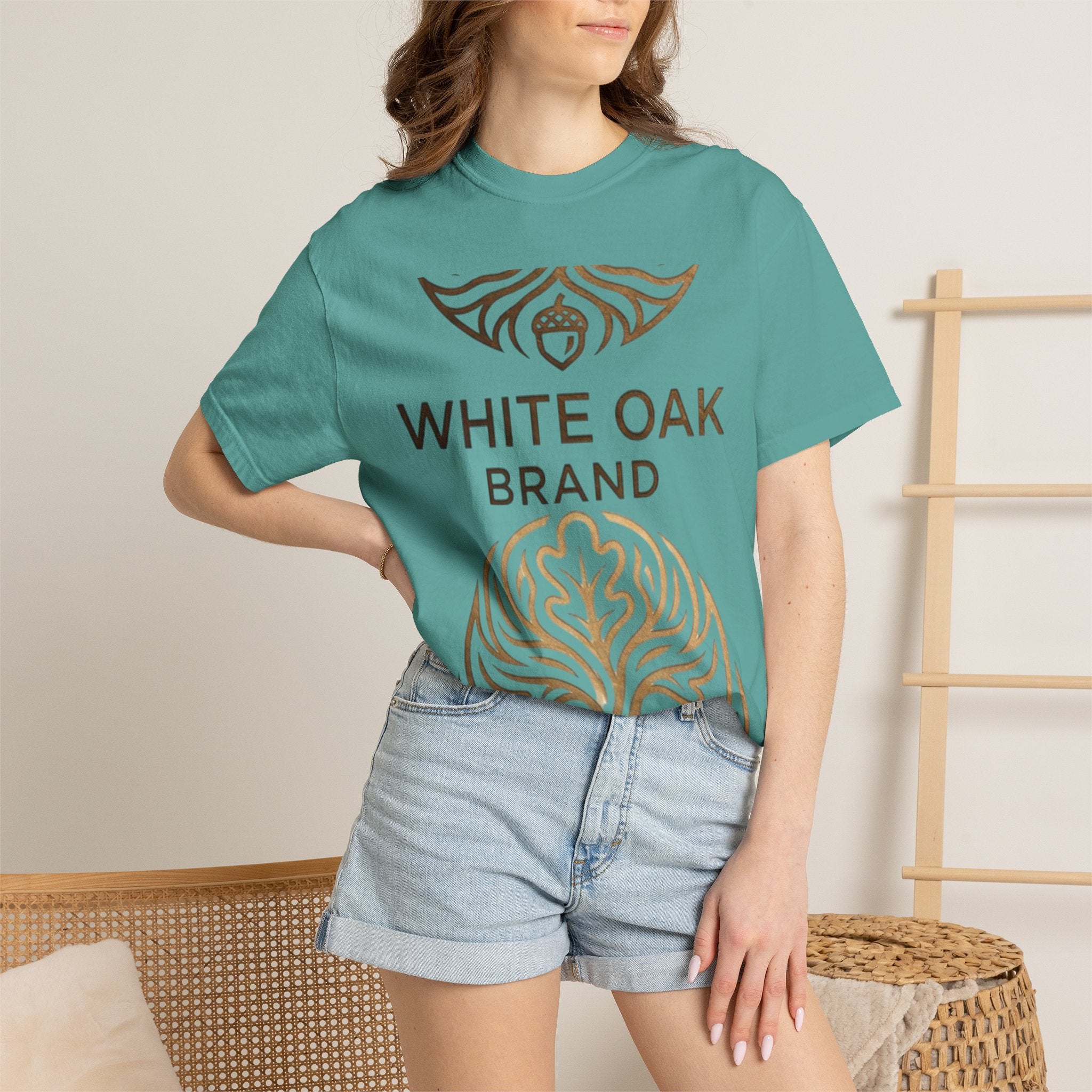 White Oak Brand Repeat Logo T-Shirt — Vintage Tree Skull Graphic Tee