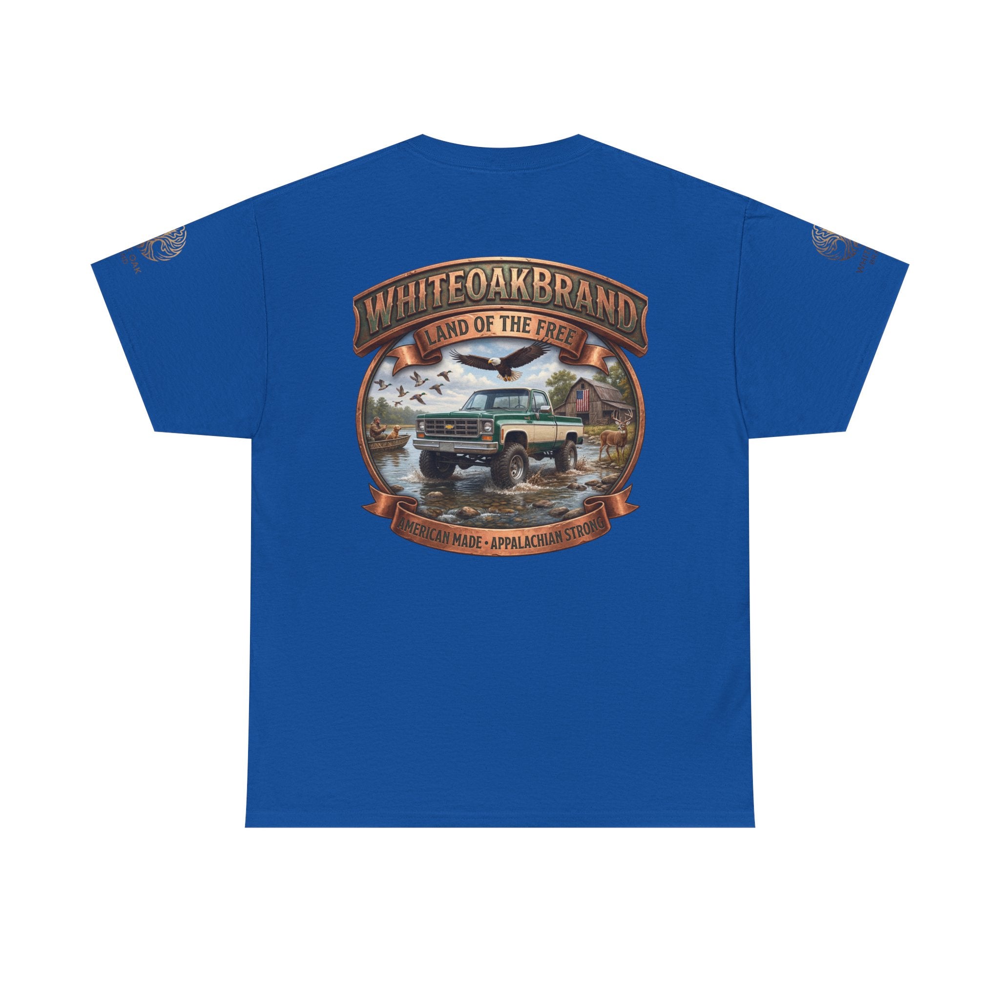 Vintage Truck Graphic Tee – WhiteOakBrand “Land of the Free” Cotton T-Shirt