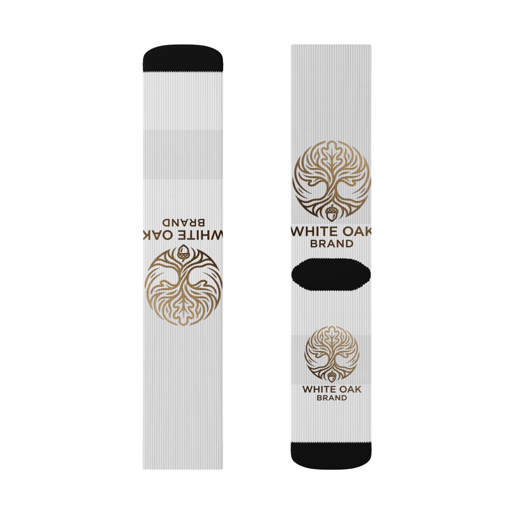 White Oak Logo Sublimation Socks — Branded Crew Athletic Socks