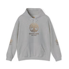 White Oak Brand Hoodie – Nature Logo Pullover with Scenic Back Emblem