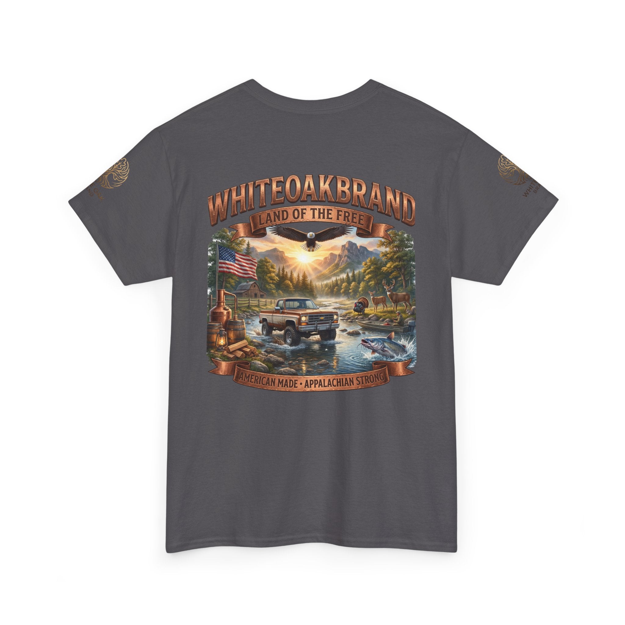 White Oak Brand 'Land of the Free' Graphic Tee — Patriotic Outdoorsman T-Shirt