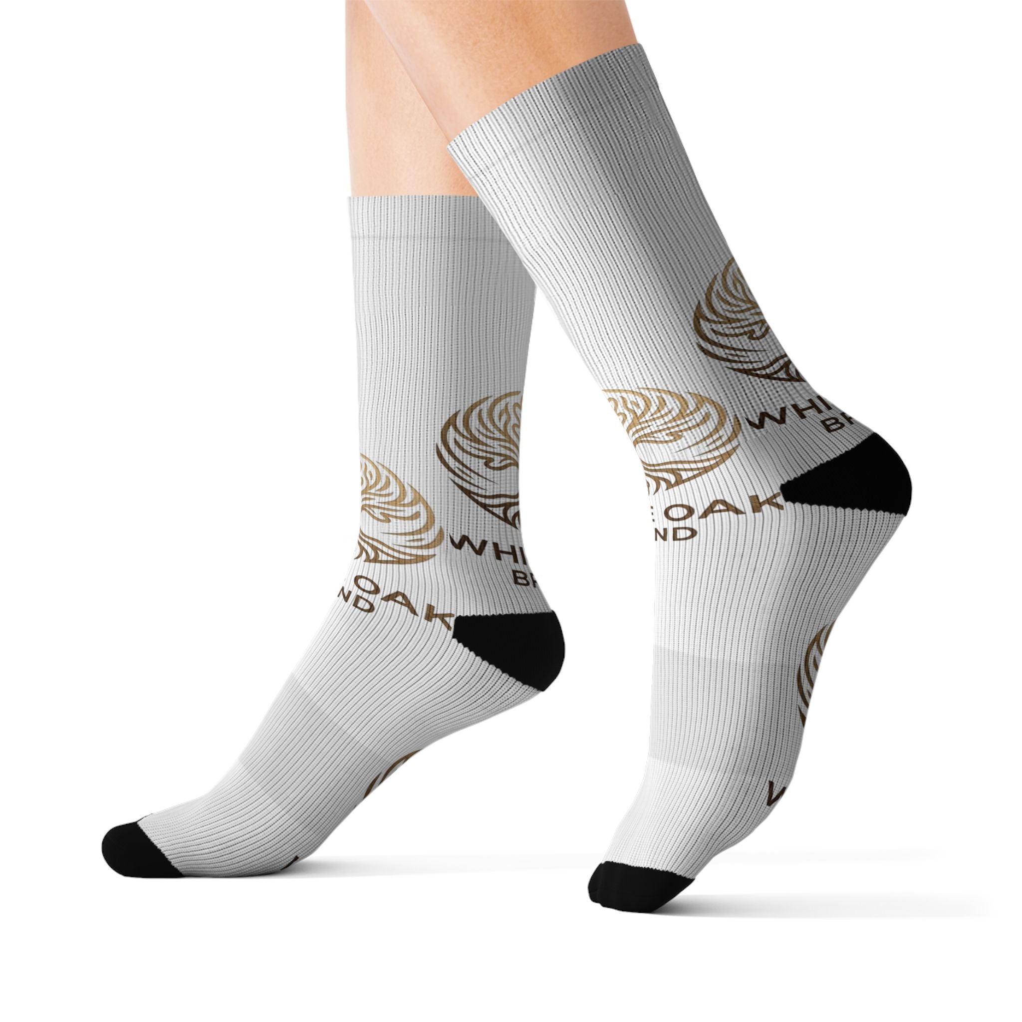 White Oak Logo Sublimation Socks — Branded Crew Athletic Socks