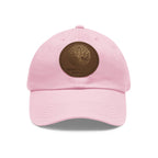 White Oak Leather Patch Dad Hat — Embossed Tree Logo Cap