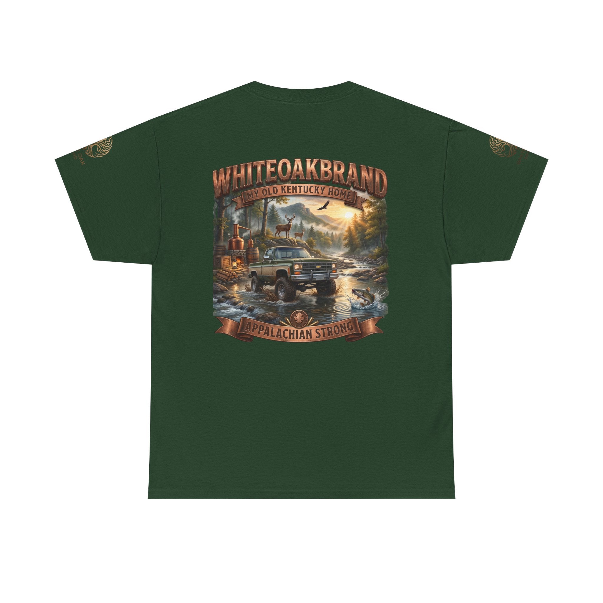T-Shirt — White Oak Brand Appalachian Strength Graphic Tee (Truck, Mountains & River)