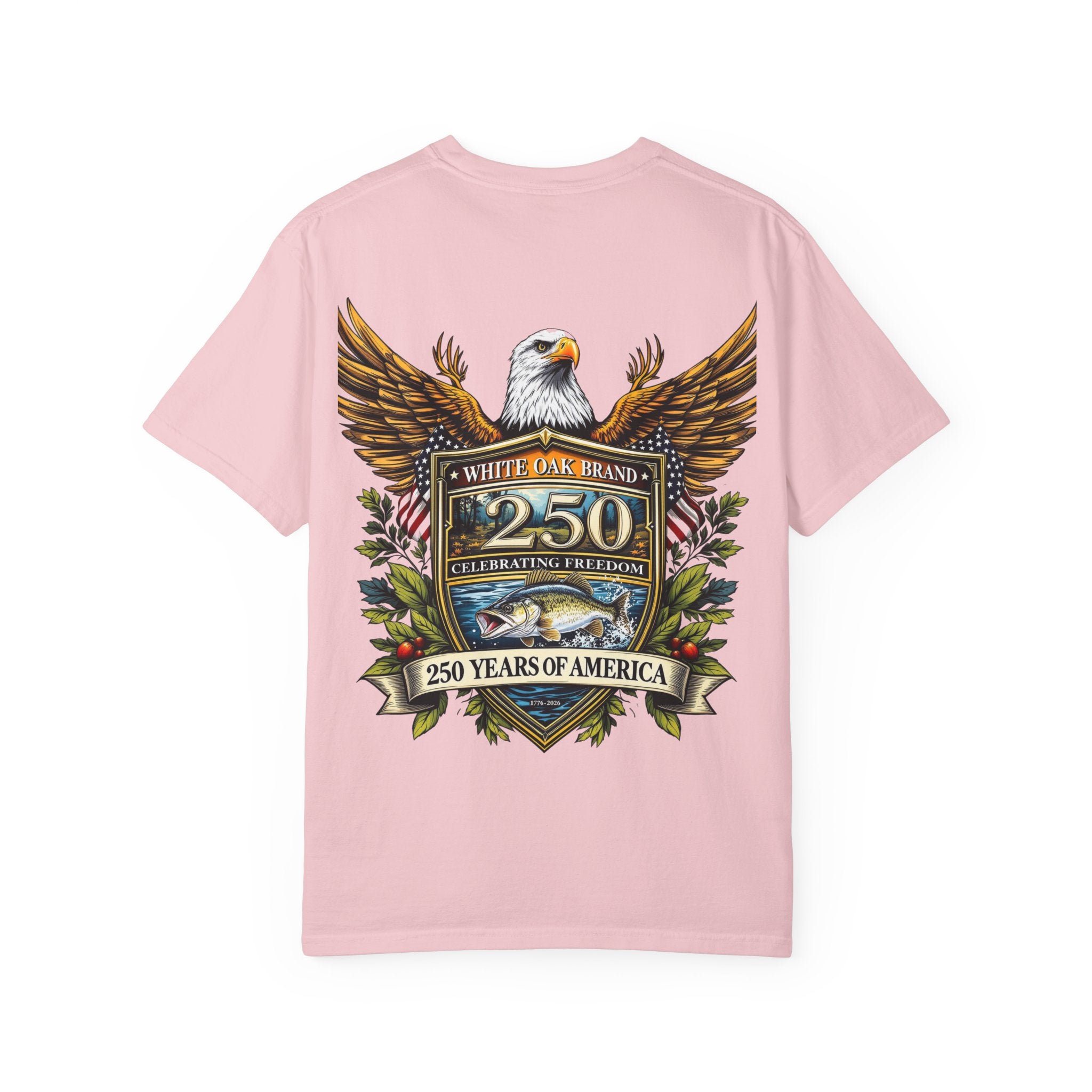White Oak Brand Logo T-Shirt — Repeated Tree Emblem Tee