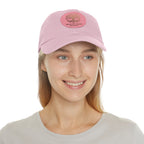 White Oak Leather Patch Dad Hat — Embossed Tree Logo Cap