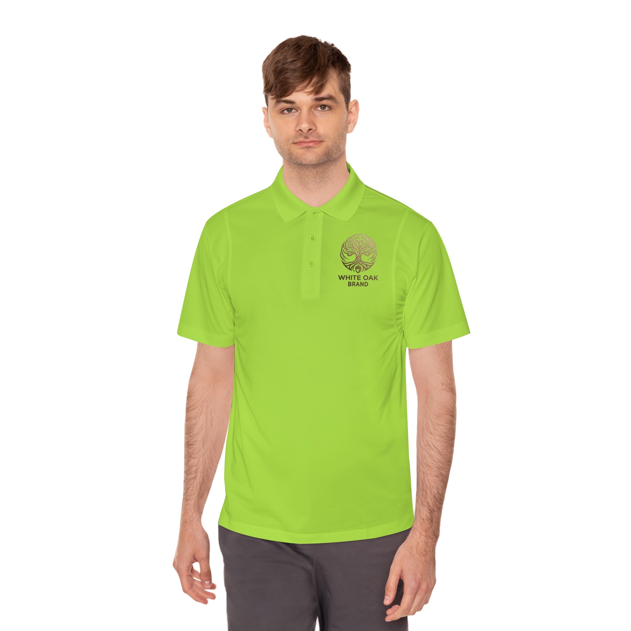 White Oak Brand Men's Polo — Embroidered Tree Logo Performance Shirt