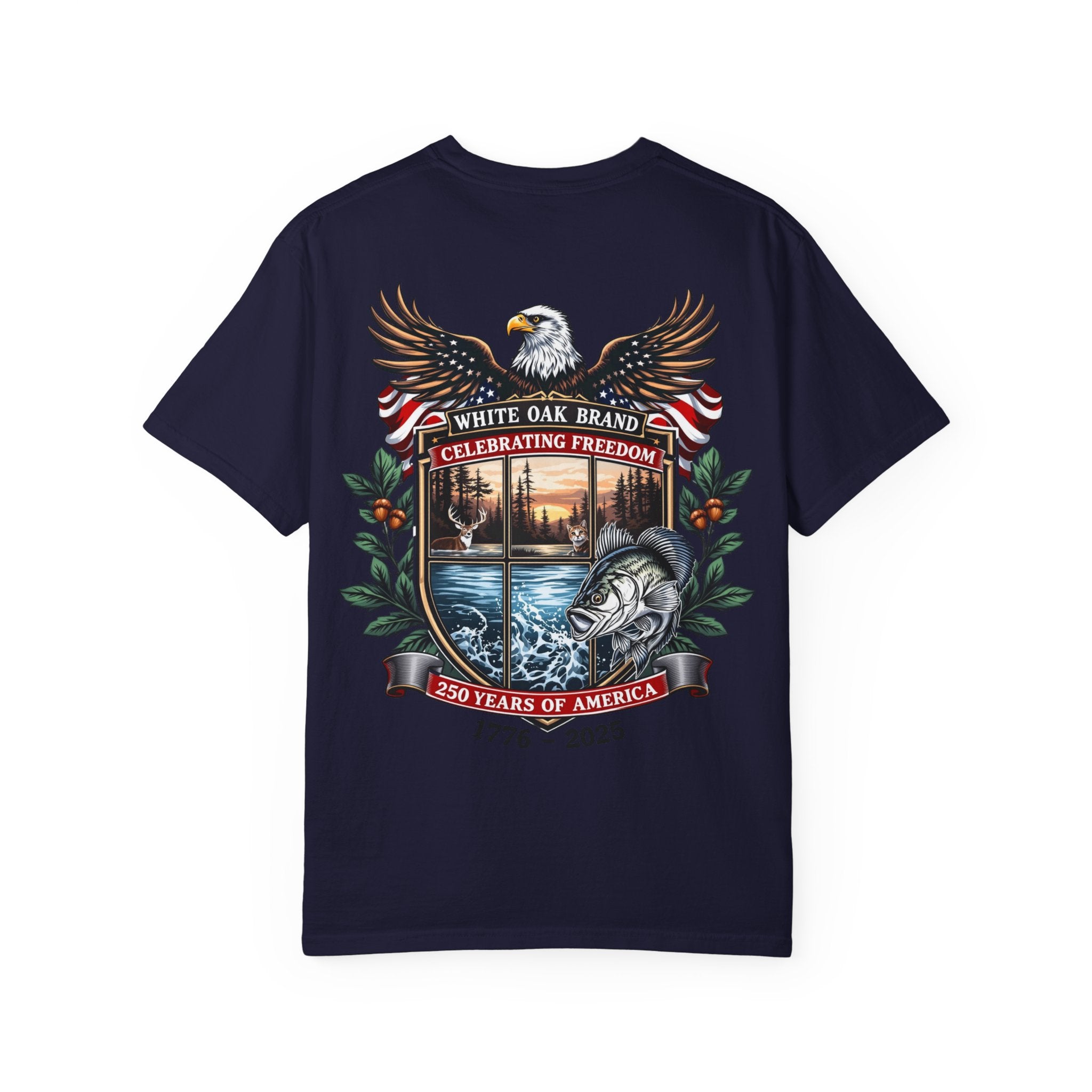 White Oak Brand Repeat Logo T-Shirt — Vintage Tree Skull Graphic Tee