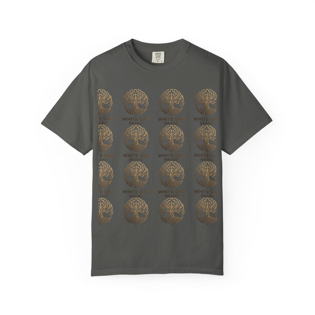 White Oak Brand Repeat Logo T-Shirt — Vintage Tree Skull Graphic Tee