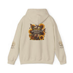 White Oak Brand Hoodie — Sunflowers, Fox & Rustic Nature Graphic