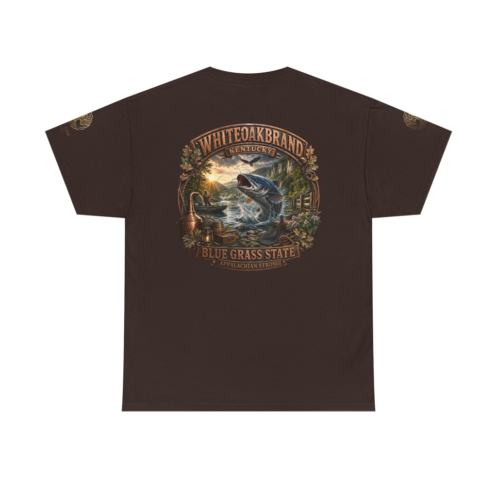 Fishing Graphic Tee — "White Oak Brand" Bluegrass State Catfish Shirt