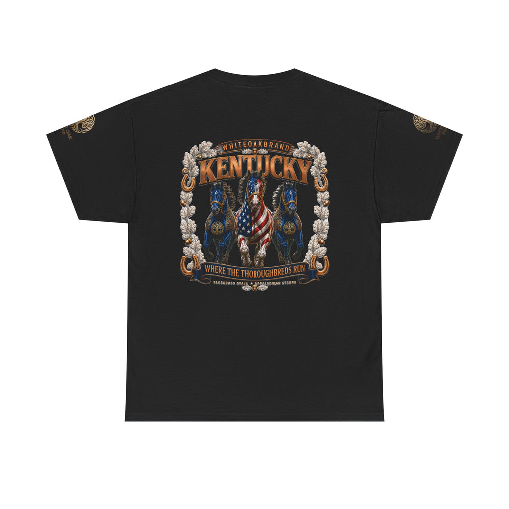 Kentucky Horse Team Graphic Tee — White Oak Bourbon Vintage-Style T-Shirt